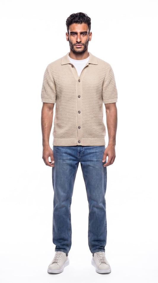 Buttoned Knit Shirt