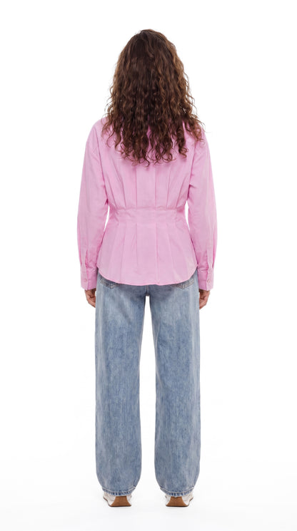 Pleated Poplin Shirt