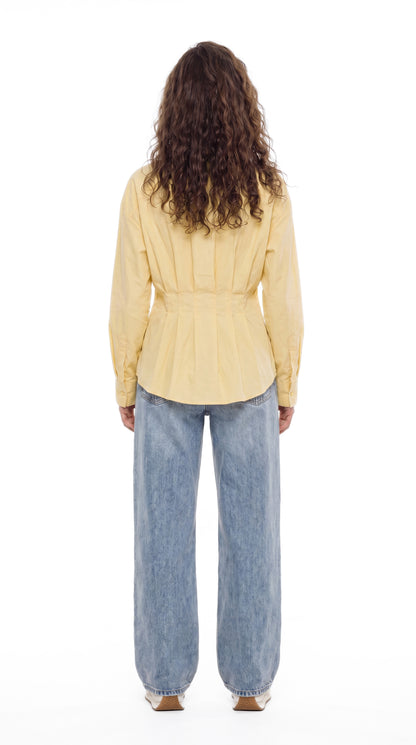 Pleated Poplin Shirt