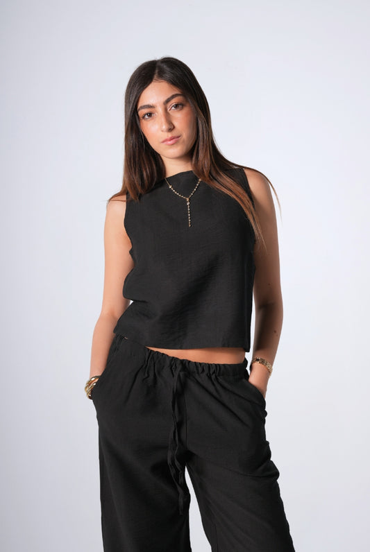 Sleeveless Linen Set