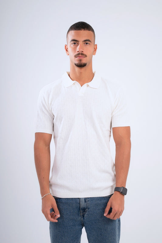 Textured Knitted Polo