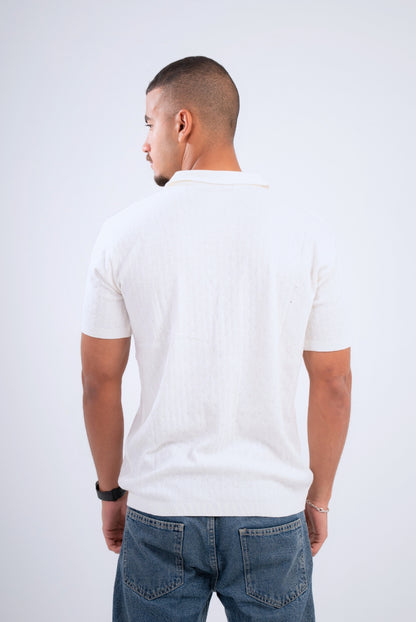 Textured Knitted Polo