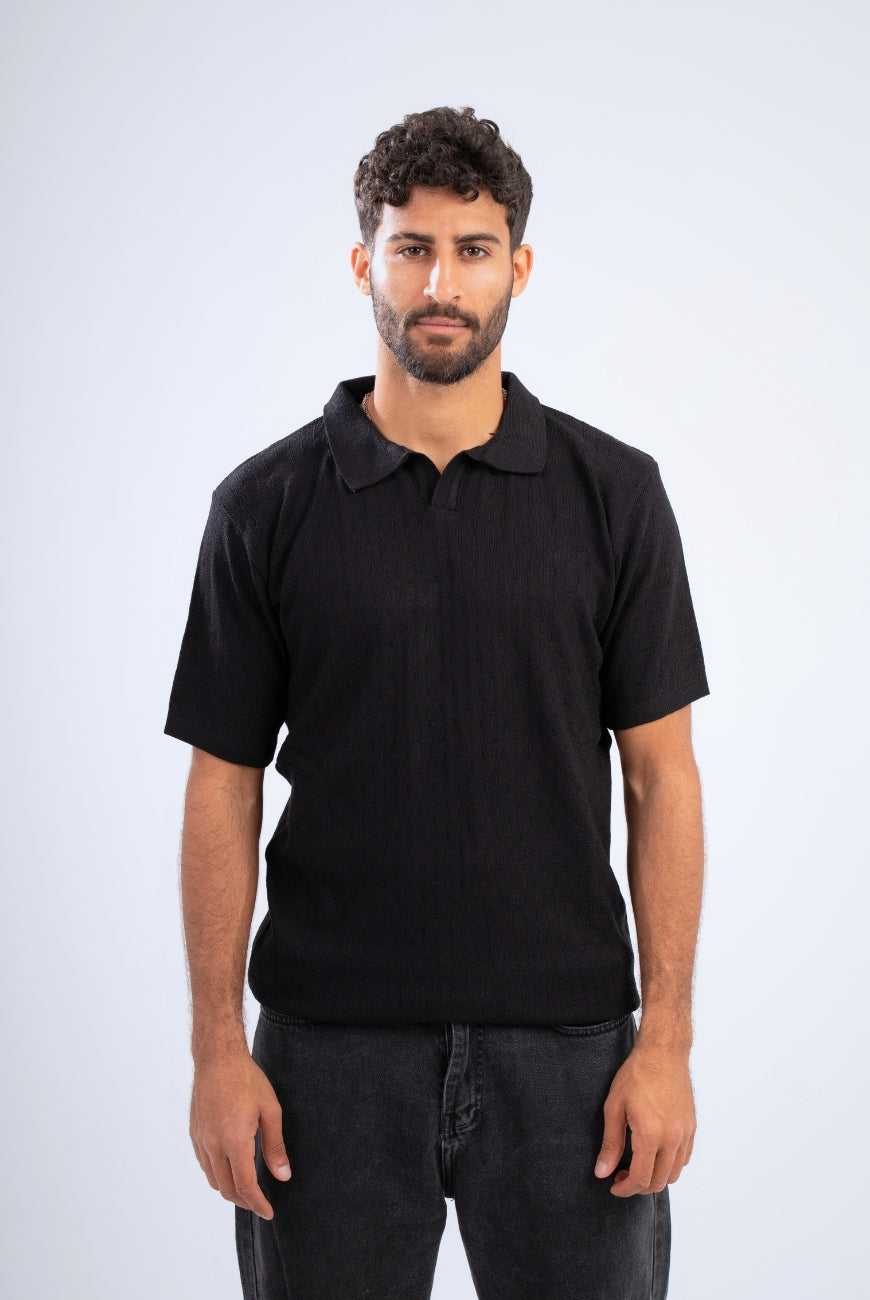 Textured Knitted Polo