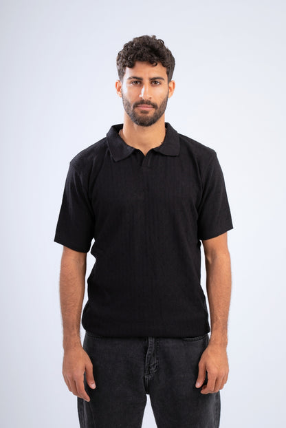 Textured Knitted Polo