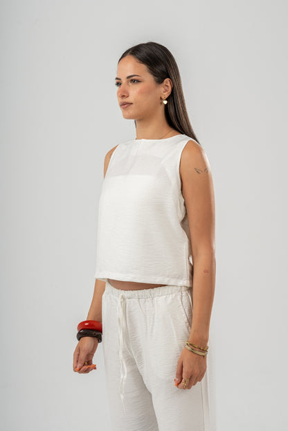 Sleeveless Linen Set