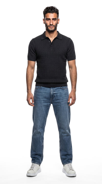Cable Knit Polo
