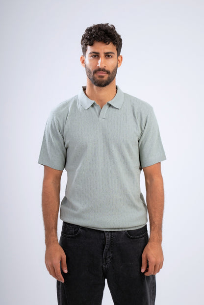 Textured Knitted Polo