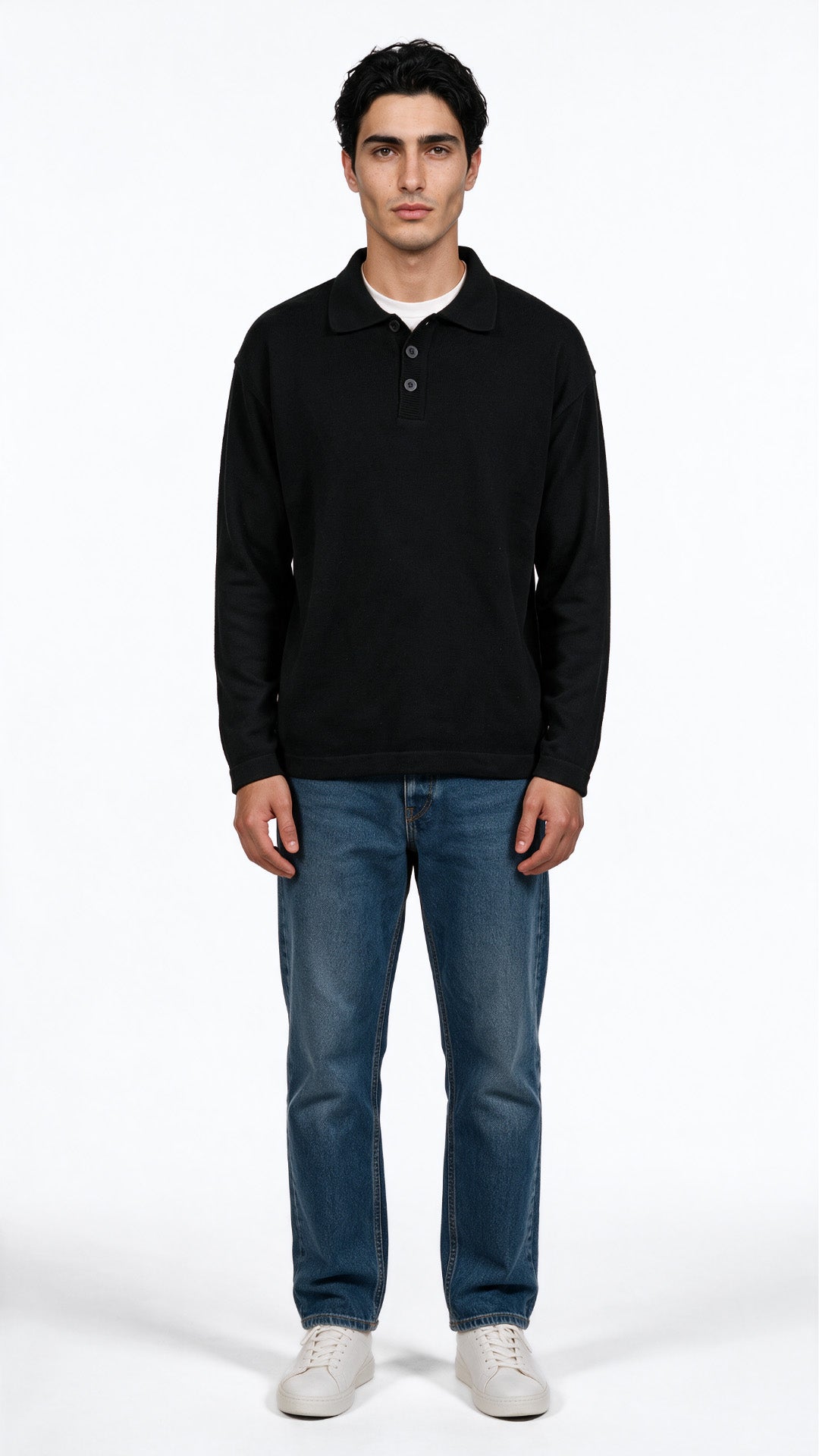 Relaxed fit knit Polo Sweater