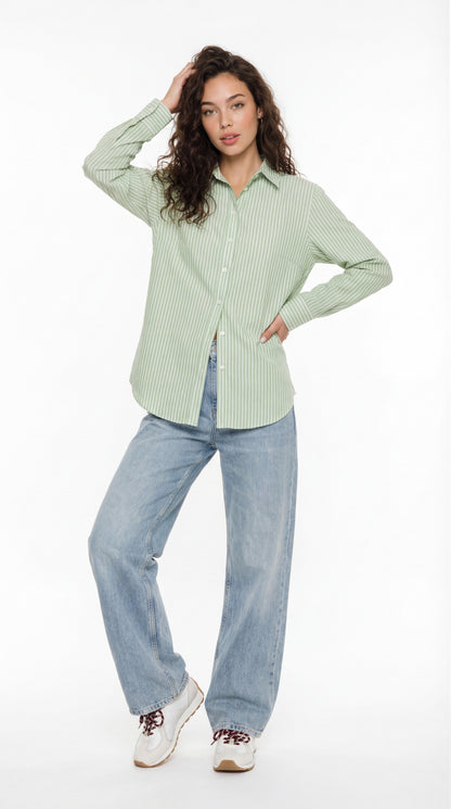 Striped Poplin Shirt