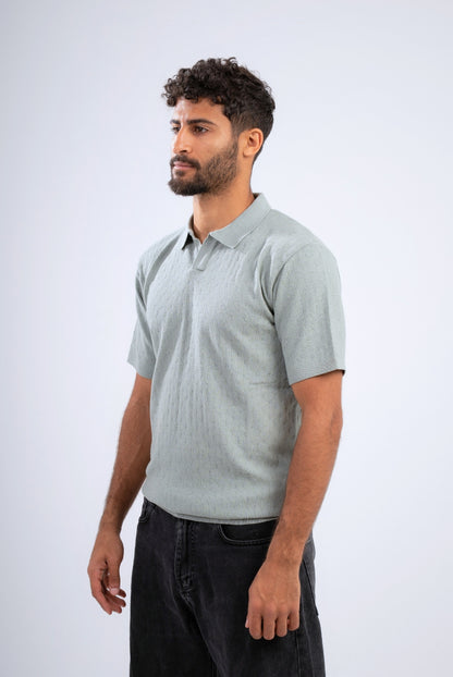 Textured Knitted Polo