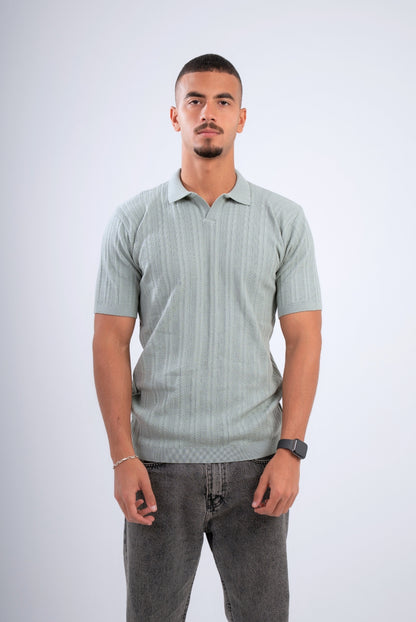 Striped Knitted Polo
