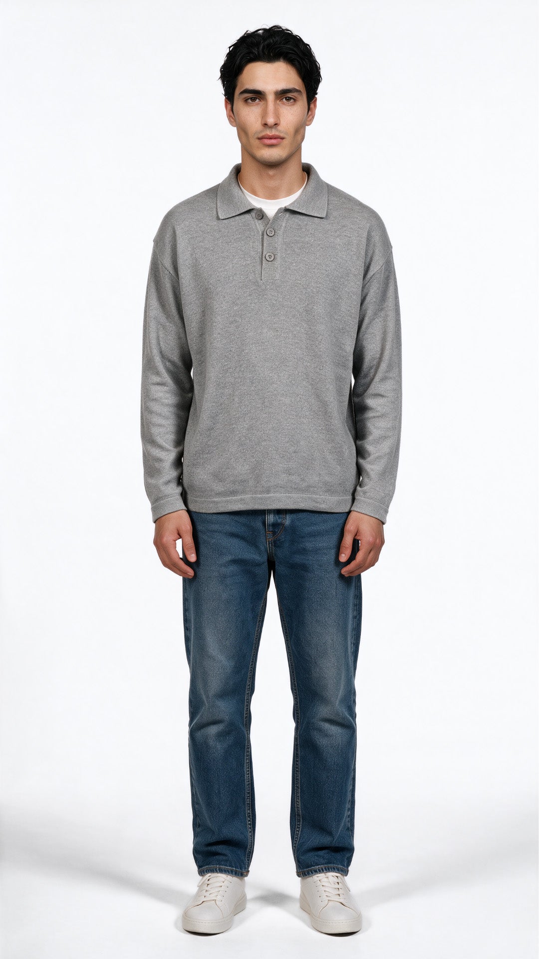 Relaxed fit knit Polo Sweater