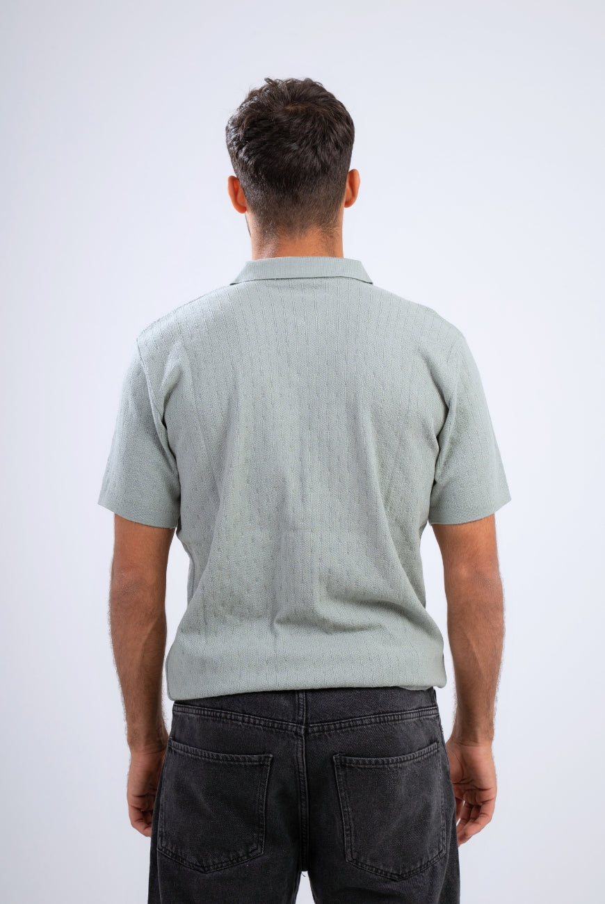 Textured Knitted Polo