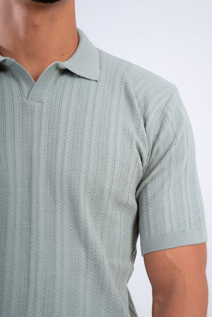 Striped Knitted Polo
