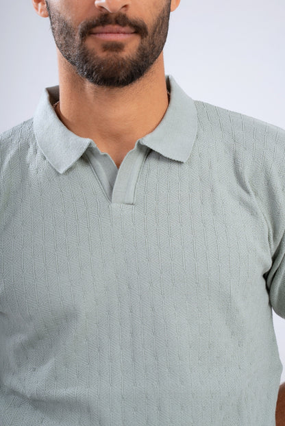 Textured Knitted Polo