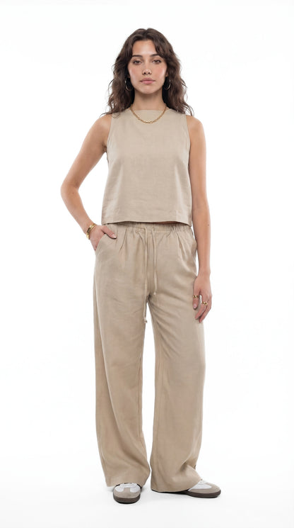 Sleeveless Linen Set