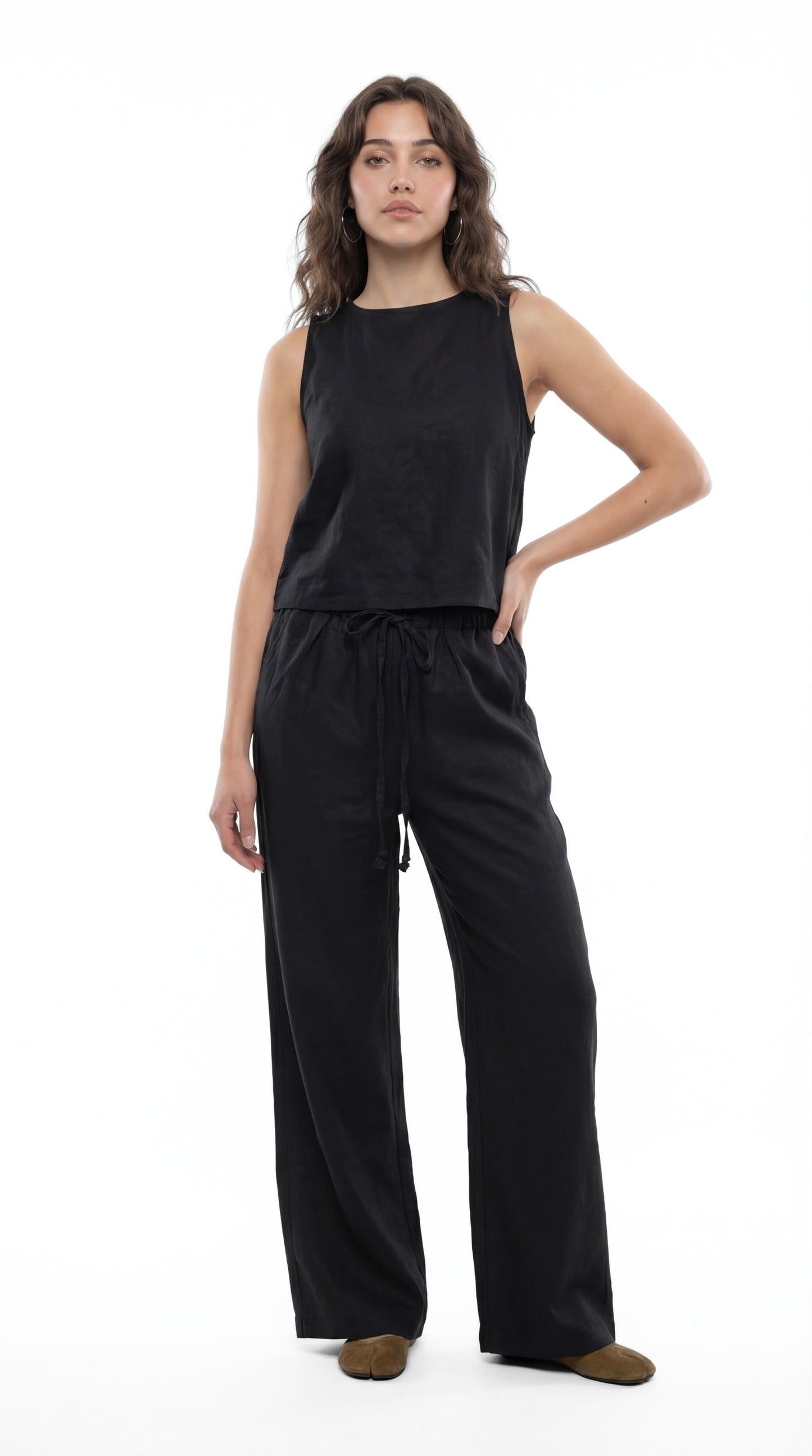 Sleeveless Linen Set