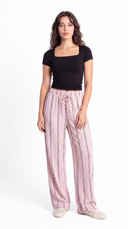 Wavy Stripe Wide Leg Pants