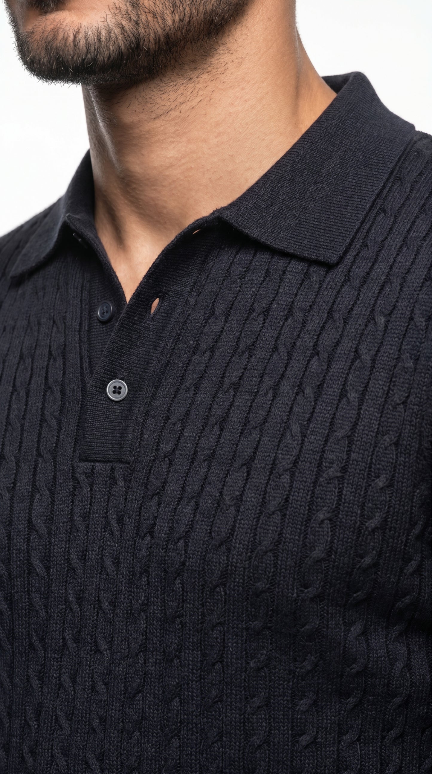 Cable Knit Polo