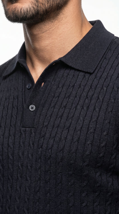 Cable Knit Polo