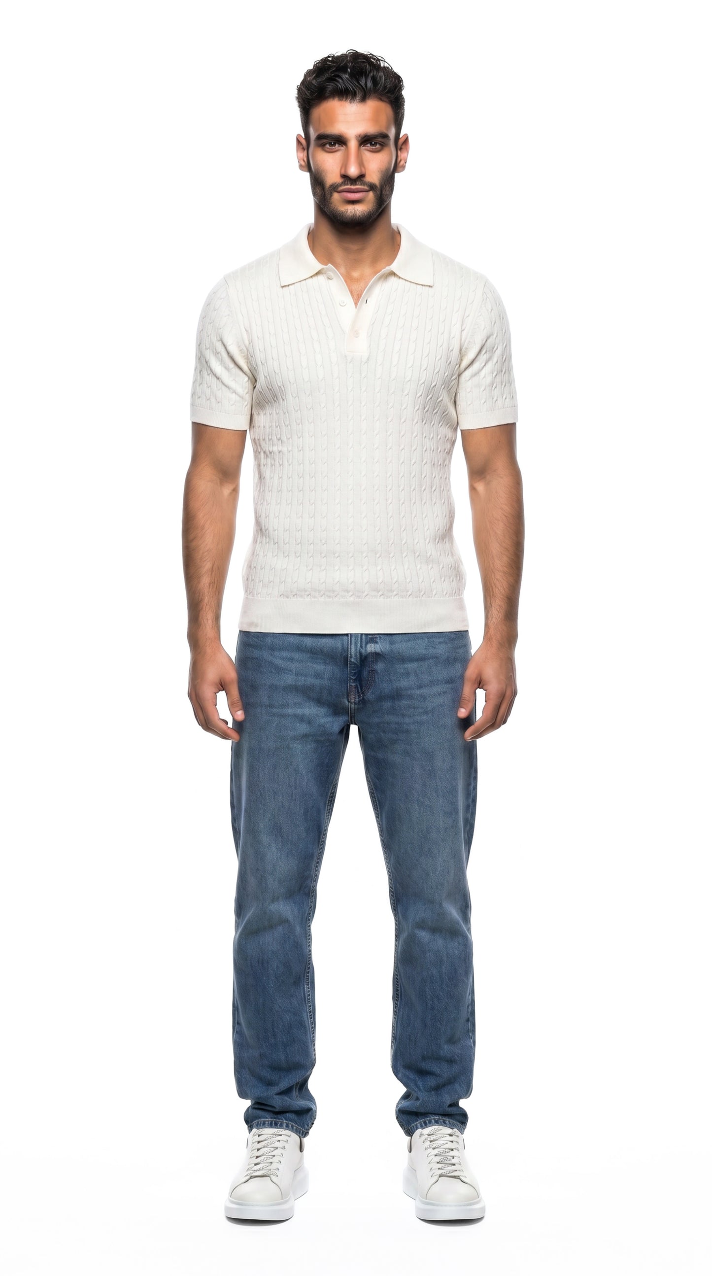 Cable Knit Polo