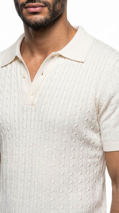 Cable Knit Polo
