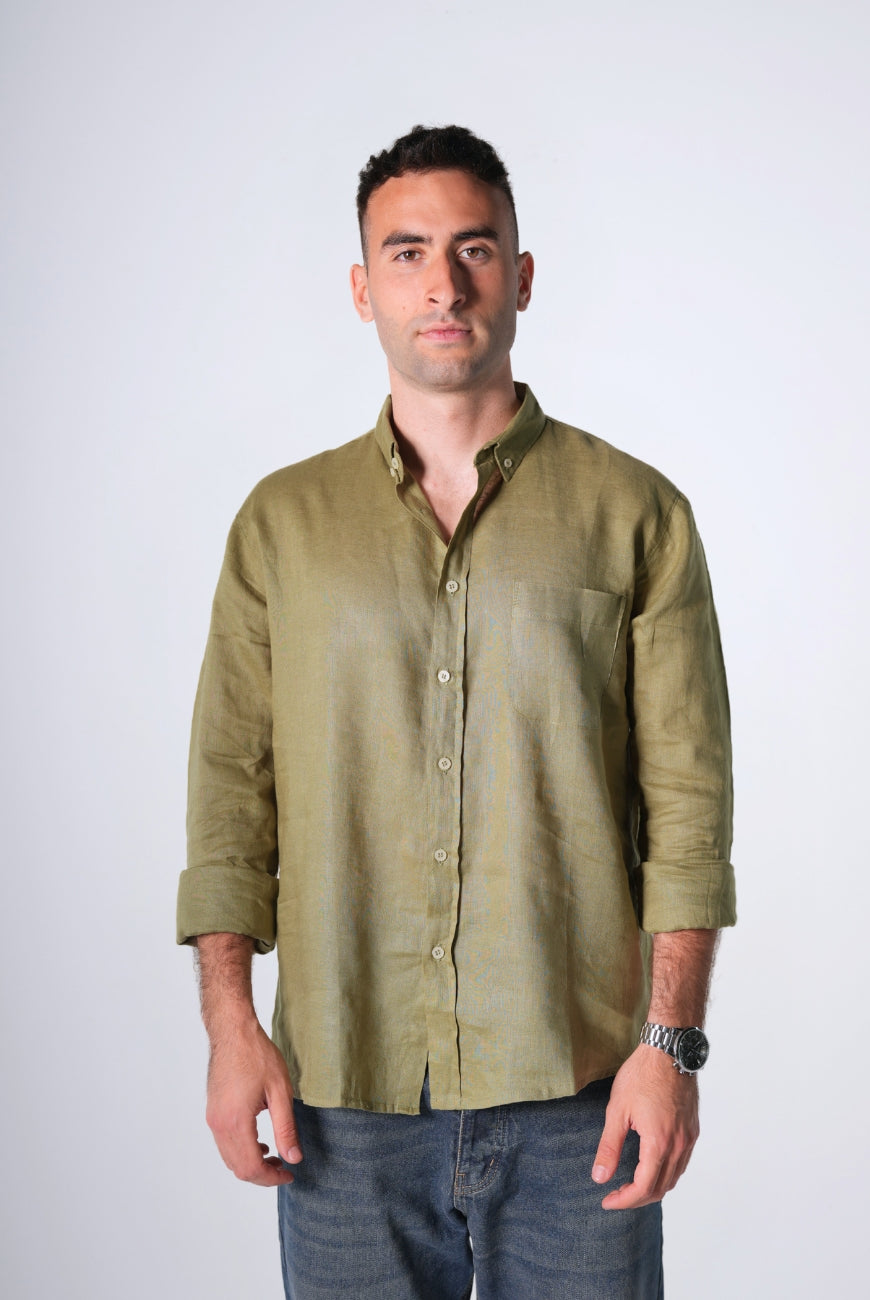 Long Sleeve Pure Linen Shirts