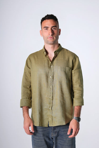 Long Sleeve Pure Linen Shirts