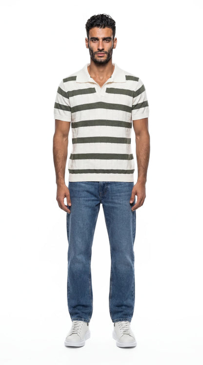 Striped knit Polo