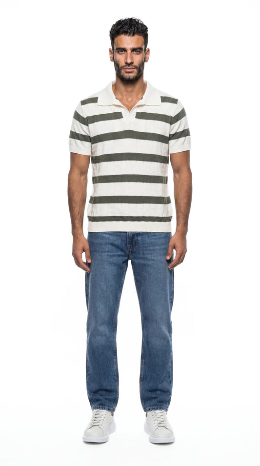 Striped knit Polo