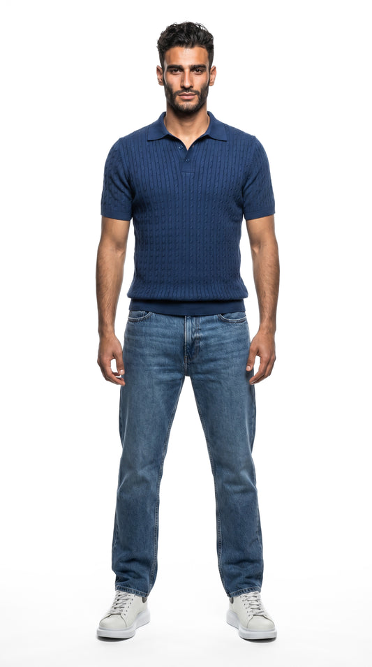 Cable Knit Polo