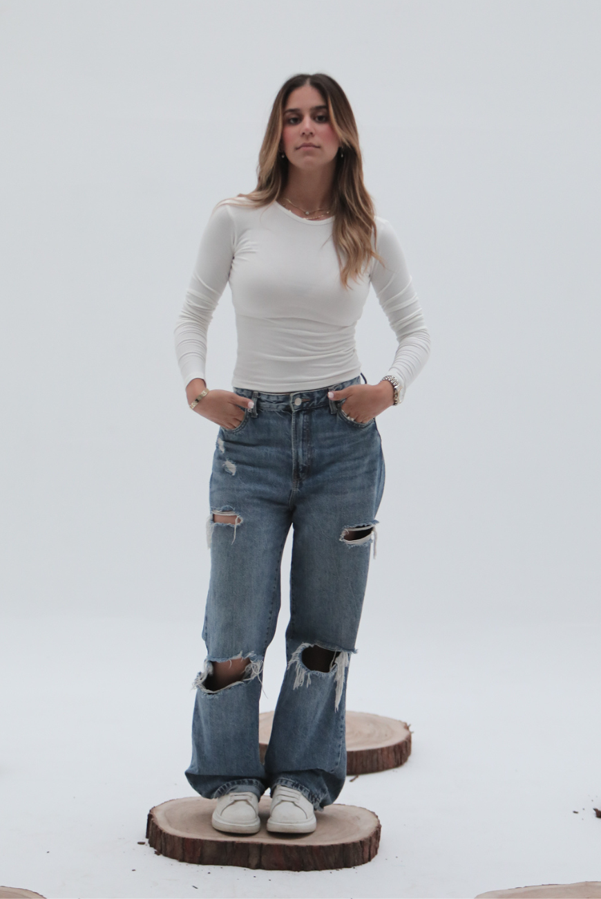 Sleeved Fitted Cotton Jersey