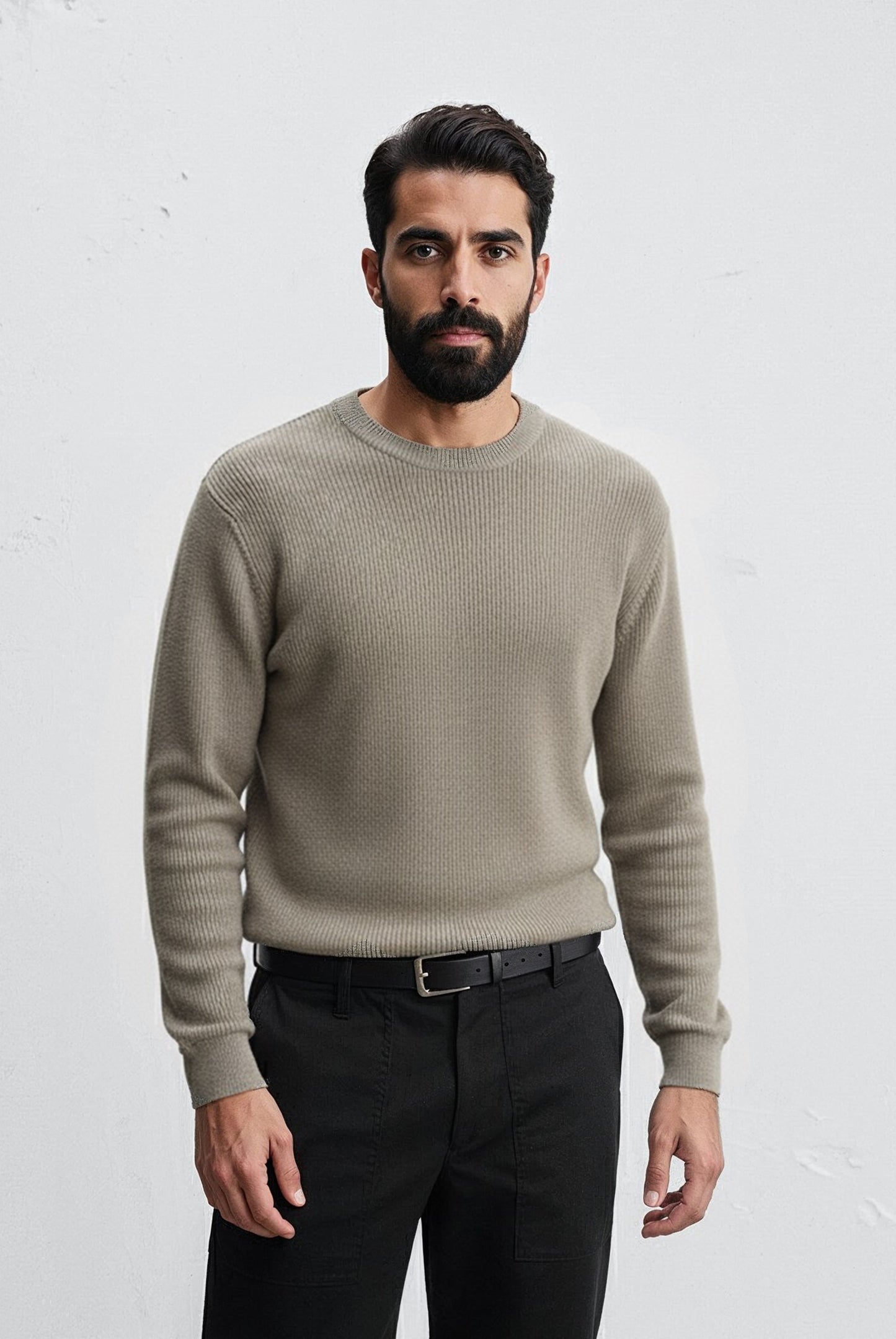 Purl knit sweater