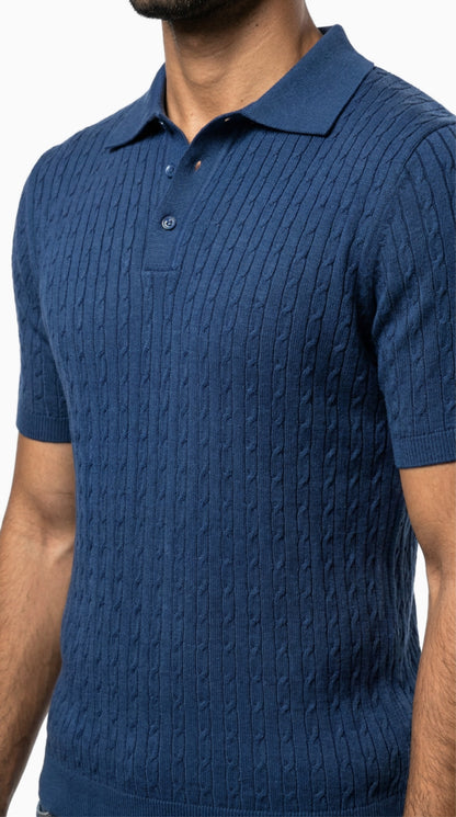 Cable Knit Polo