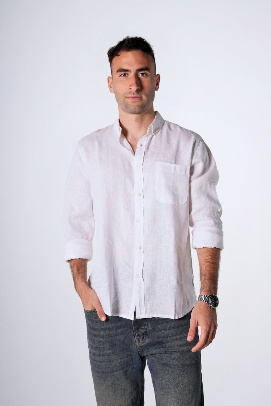 Long Sleeve Pure Linen Shirts