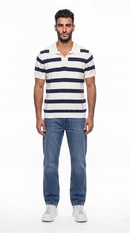 Striped knit Polo