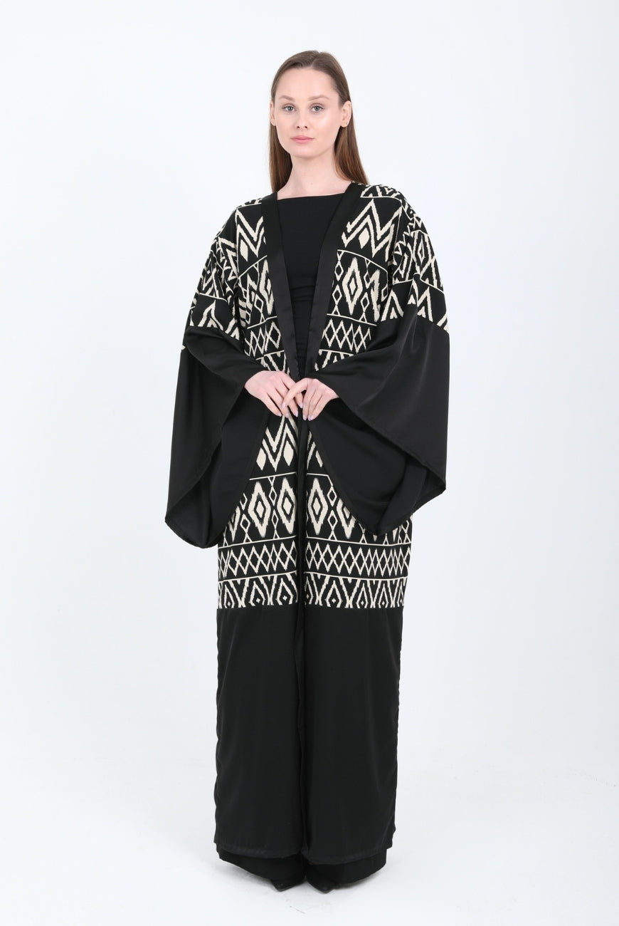 Edged Shoulder Printed Kaftan