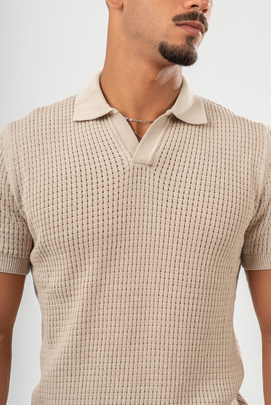Mesh Knitted Polo