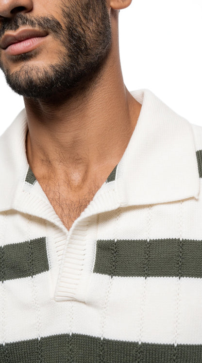 Striped knit Polo