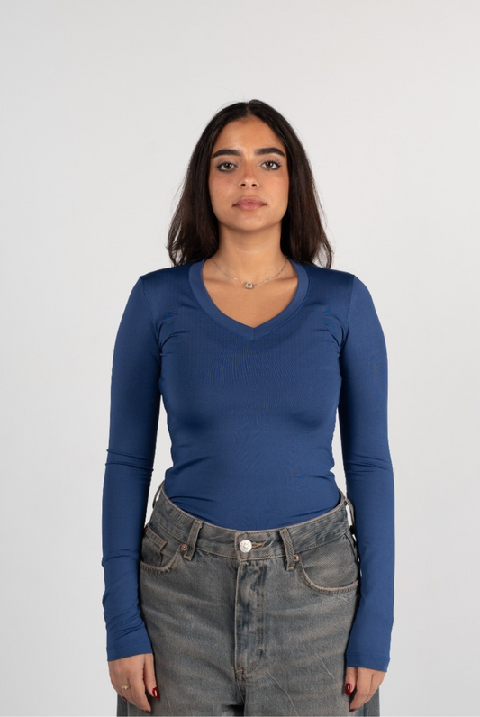 Sleeved V Neck Top