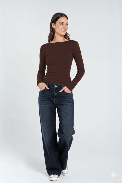 Long Sleeve Ribbed Top