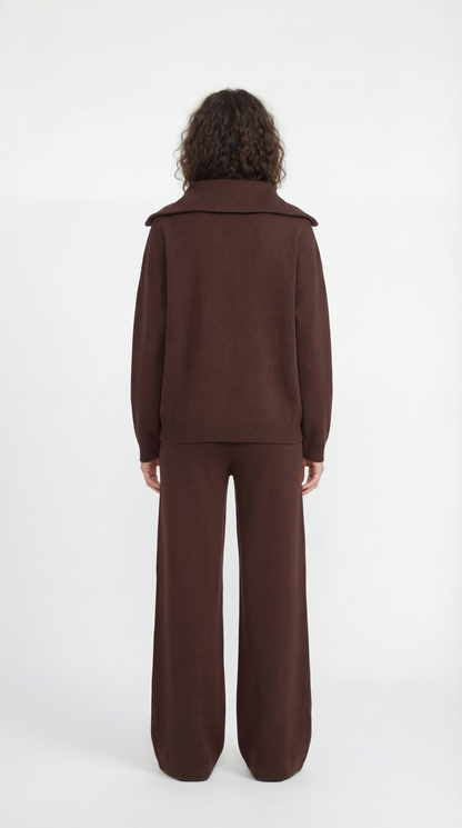 Quarter zip knit set