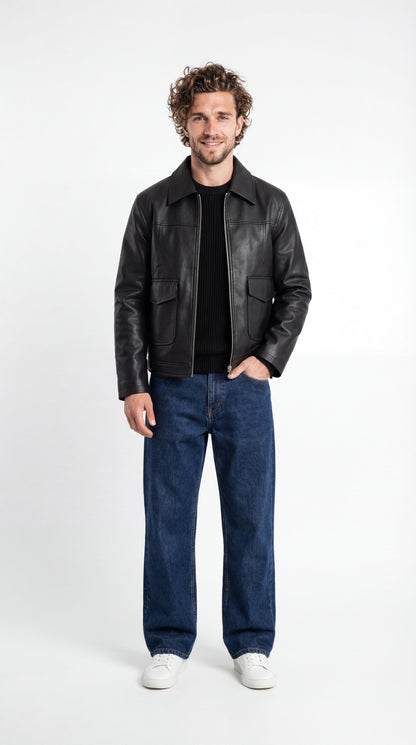 Leather Utility Jacket