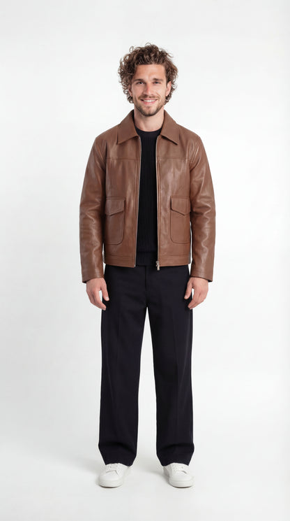 Leather Utility Jacket