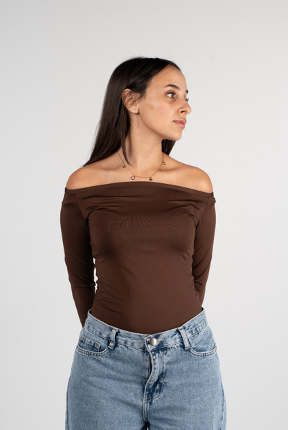 Long Sleeve Off-Shoulder Top